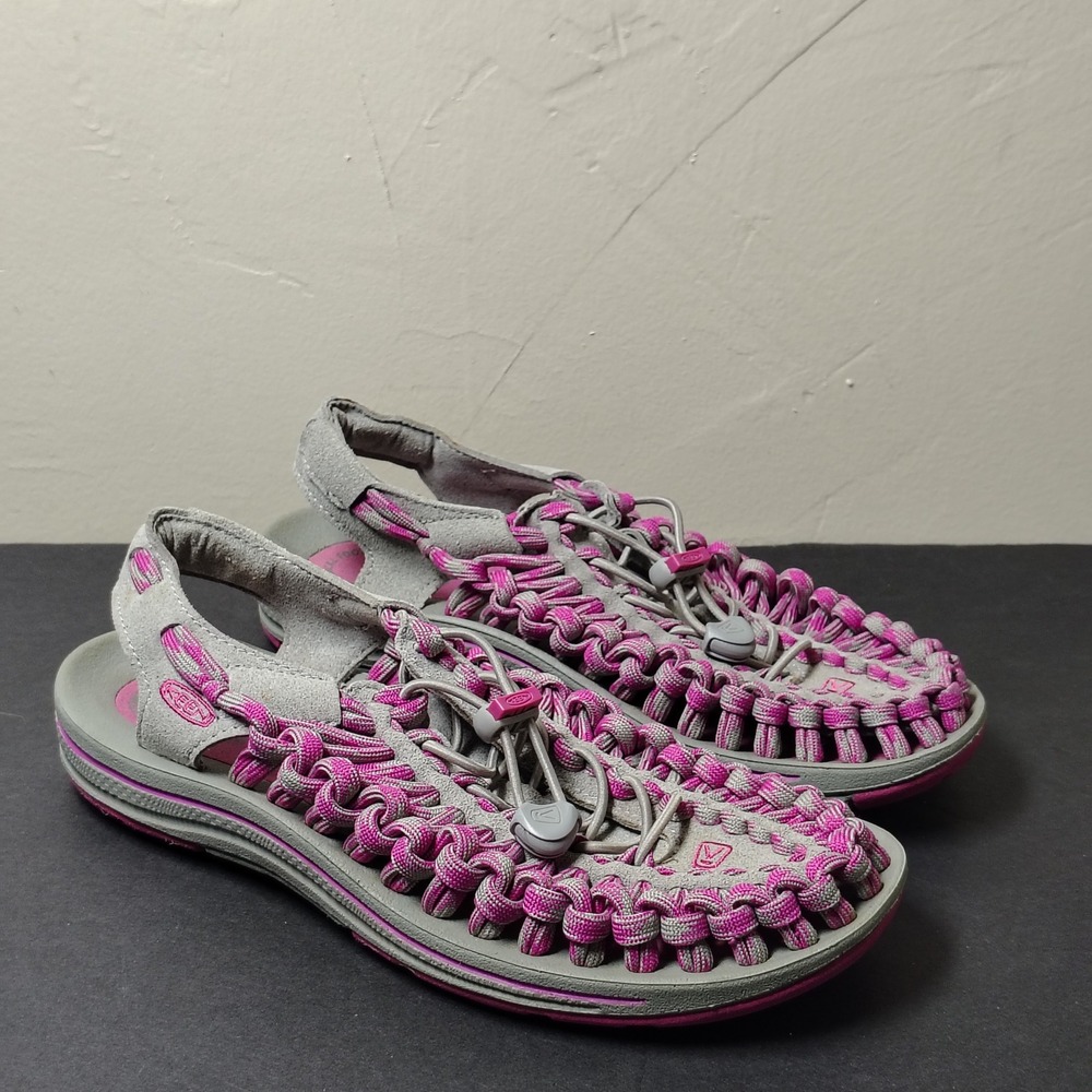 Keen Sandals Womens 7.5 Gray Pink Uneek Cord Outdoor Hiking Water Shoes